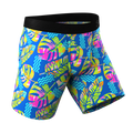 The Oahu Rendezvous | Tropical Leaves Ball Hammock® Boxer - Long Leg - Shinesty