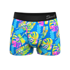 The Oahu Rendezvous | Tropical Leaves Ball Hammock® Pouch Trunks Underwear - Shinesty