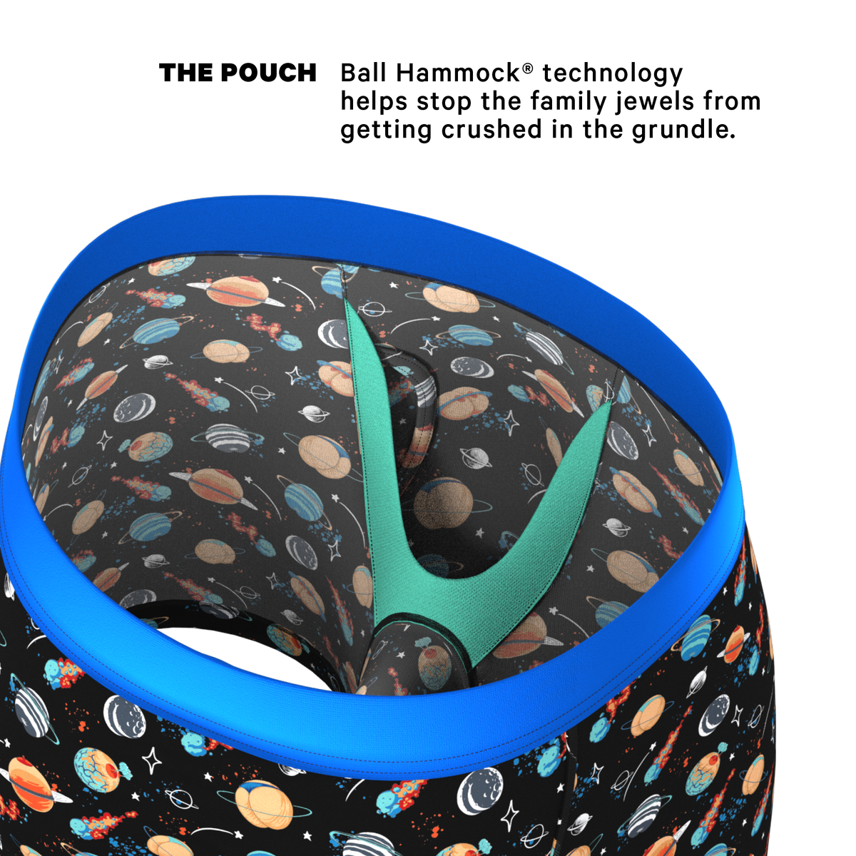 The Personal Space | Outer Space Ball Hammock® Pouch Underwear With Fly - Shinesty