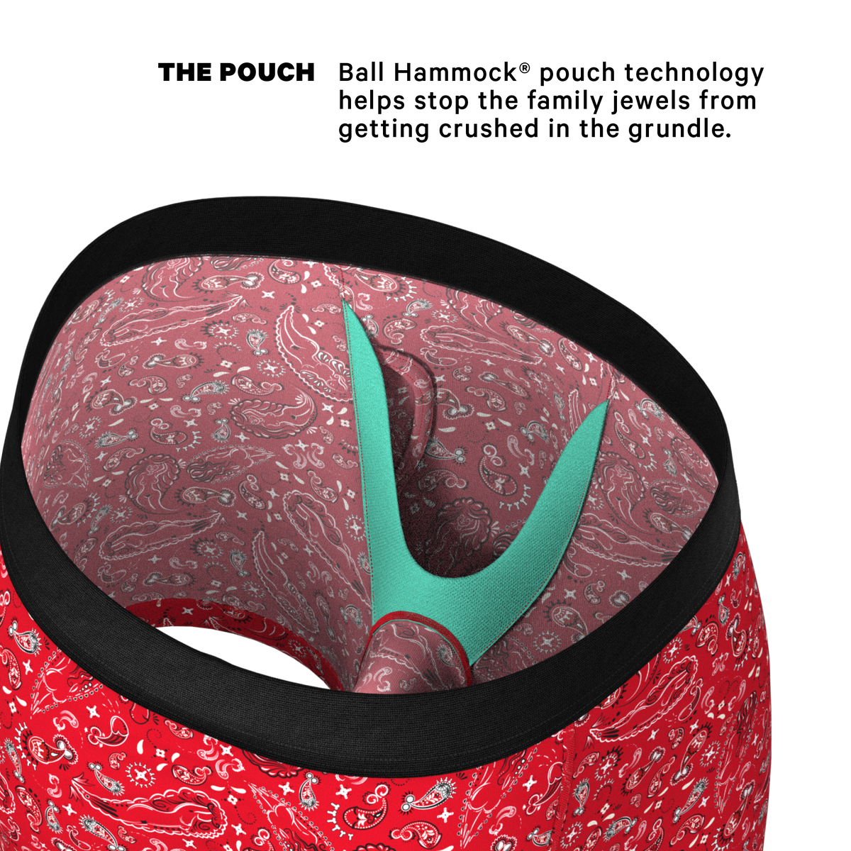 The Outlaw | Naughty Paisley Ball Hammock® Pouch Underwear With Fly - Shinesty