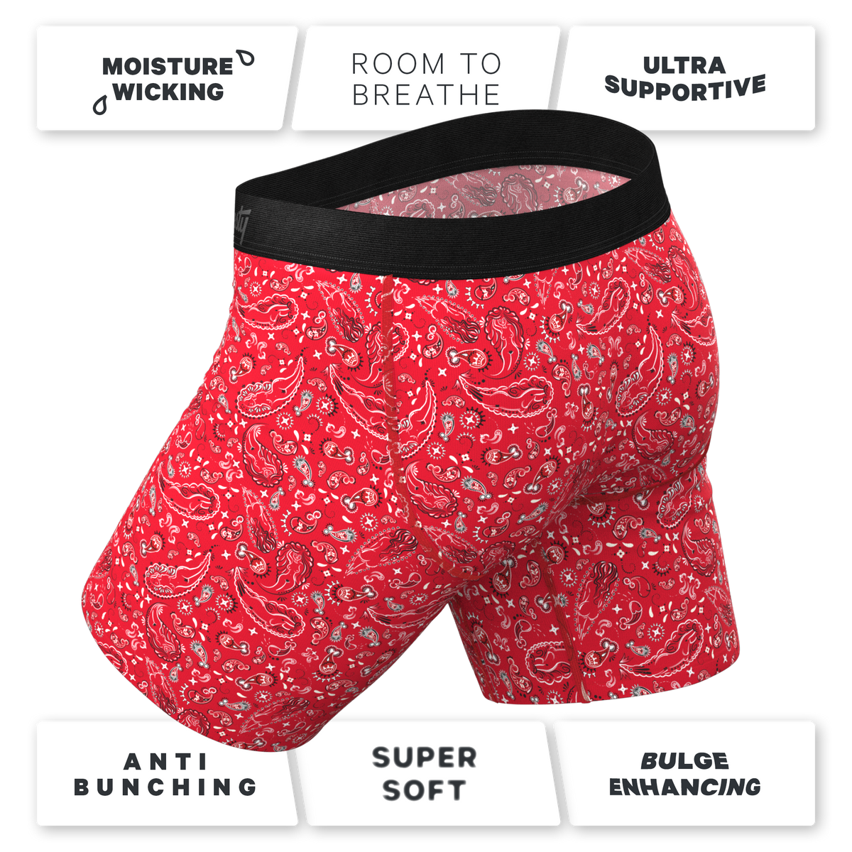 The Outlaw | Naughty Paisley Ball Hammock® Boxer - Long Leg - Shinesty