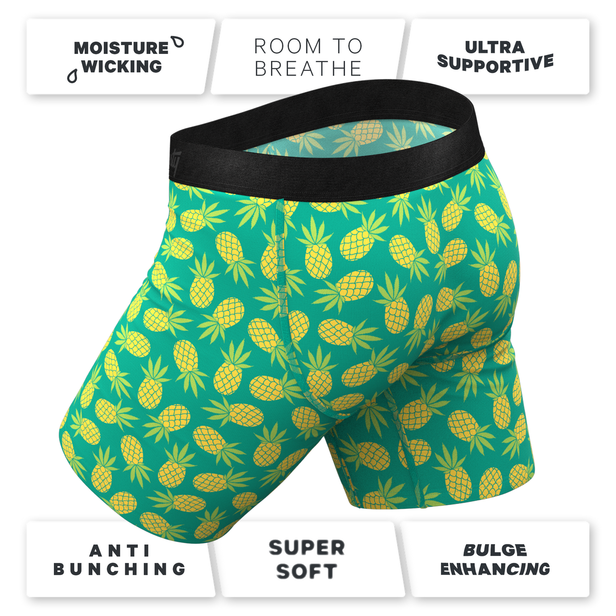 The Pineapple Express | Pineapple Ball Hammock® Boxer - Long Leg - Shinesty