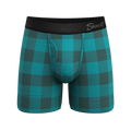 The Plaid And Simple | Green Buffalo Check Ball Hammock® Pouch Underwear With Fly - Shinesty