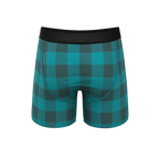 The Plaid And Simple | Green Buffalo Check Ball Hammock® Pouch Underwear With Fly - Shinesty