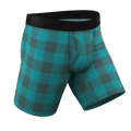 The Plaid And Simple | Green Buffalo Check Ball Hammock® Boxer - Long Leg - Shinesty