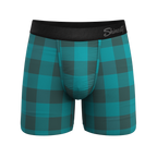 The Plaid And Simple | Green Buffalo Check Ball Hammock® Pouch Underwear - Shinesty