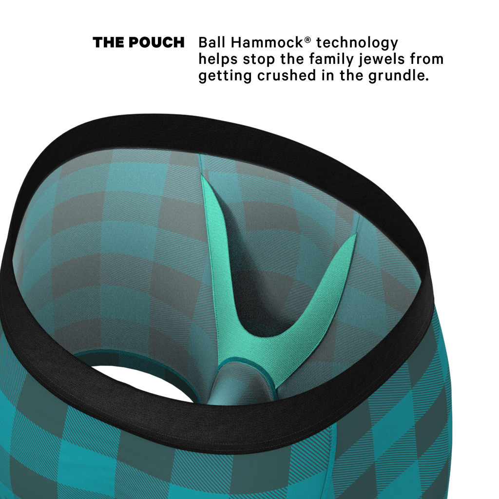 The Plaid And Simple | Green Buffalo Check Ball Hammock® Pouch Underwear - Shinesty