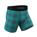 The Plaid And Simple | Green Buffalo Check Ball Hammock® Pouch Underwear - Shinesty