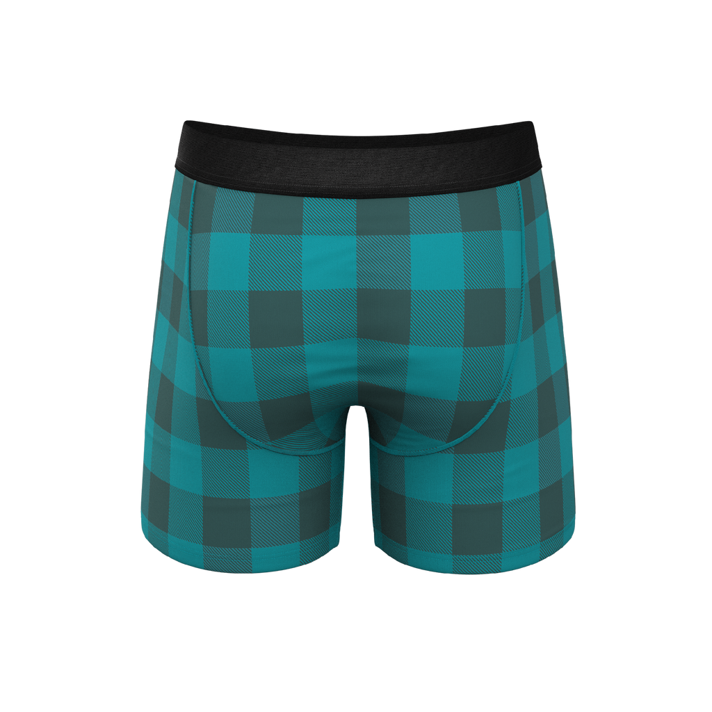 The Plaid And Simple | Green Buffalo Check Ball Hammock® Pouch Underwear - Shinesty