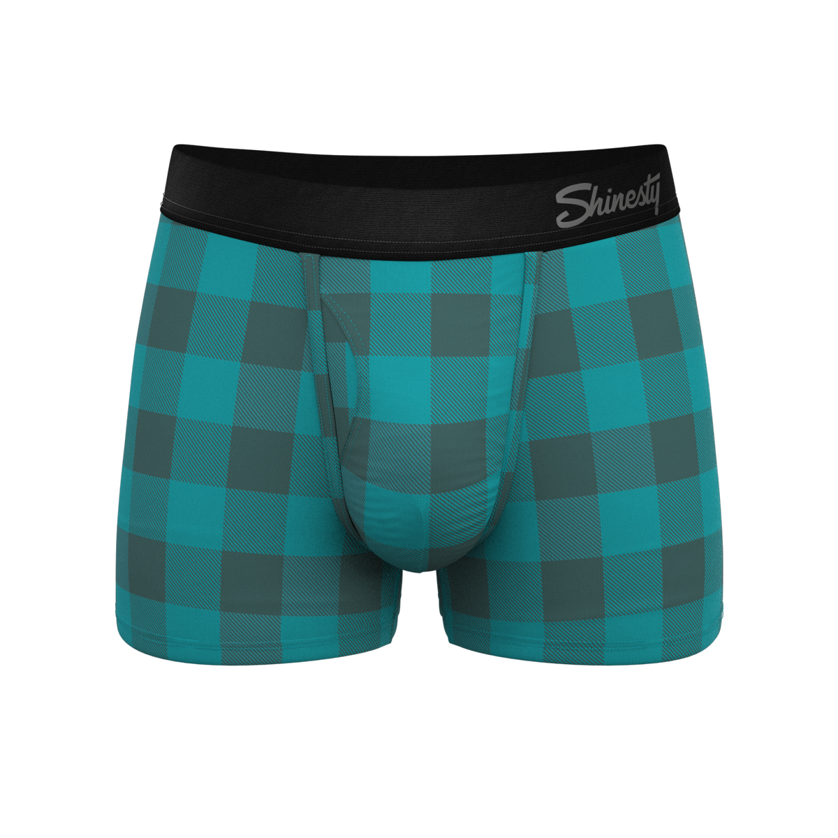 The Plaid And Simple | Green Buffalo Check Ball Hammock® Pouch Trunks Underwear - Shinesty