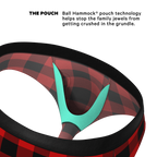 The Red & Black Lumberjack | Buffalo Check Ball Hammock® Pouch Underwear Briefs - Shinesty
