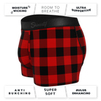 The Red & Black Lumberjack | Buffalo Check Ball Hammock® Pouch Trunks Underwear - Shinesty