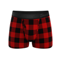 The Red & Black Lumberjack | Buffalo Check Ball Hammock® Pouch Trunks Underwear - Shinesty