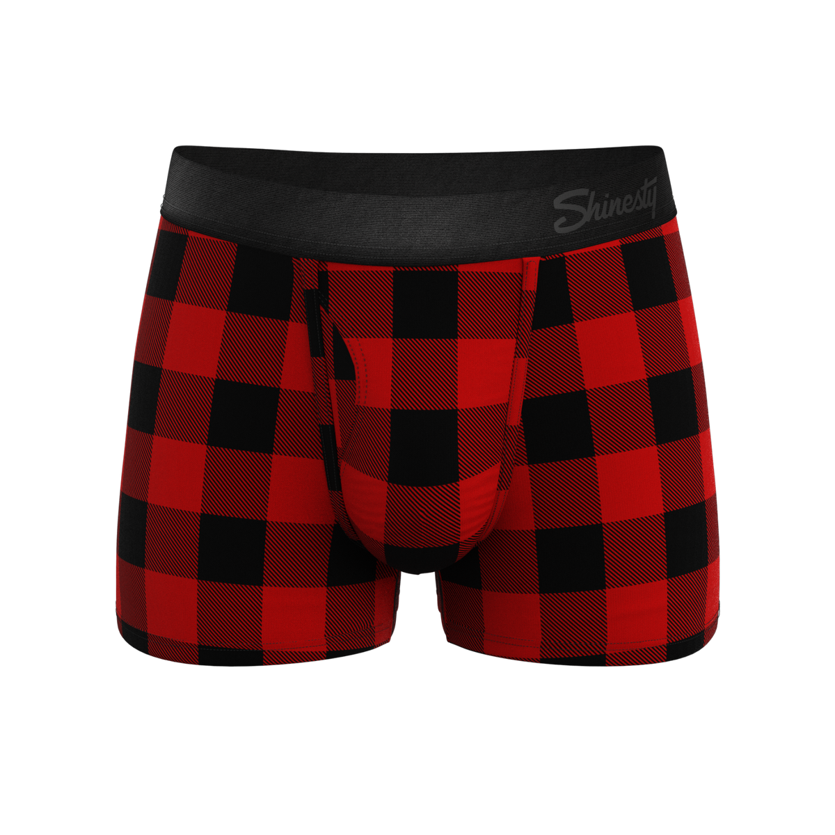 The Red & Black Lumberjack | Buffalo Check Ball Hammock® Pouch Trunks Underwear - Shinesty