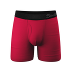 The Red Velvet | Dark Red Ball Hammock® Pouch Underwear With Fly - Shinesty