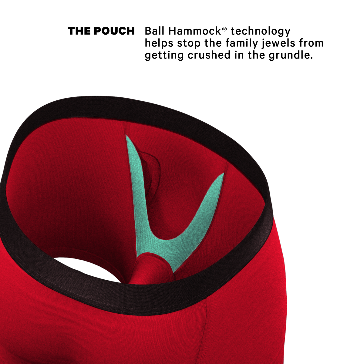 The Red Velvet | Dark Red Ball Hammock® Pouch Underwear With Fly - Shinesty