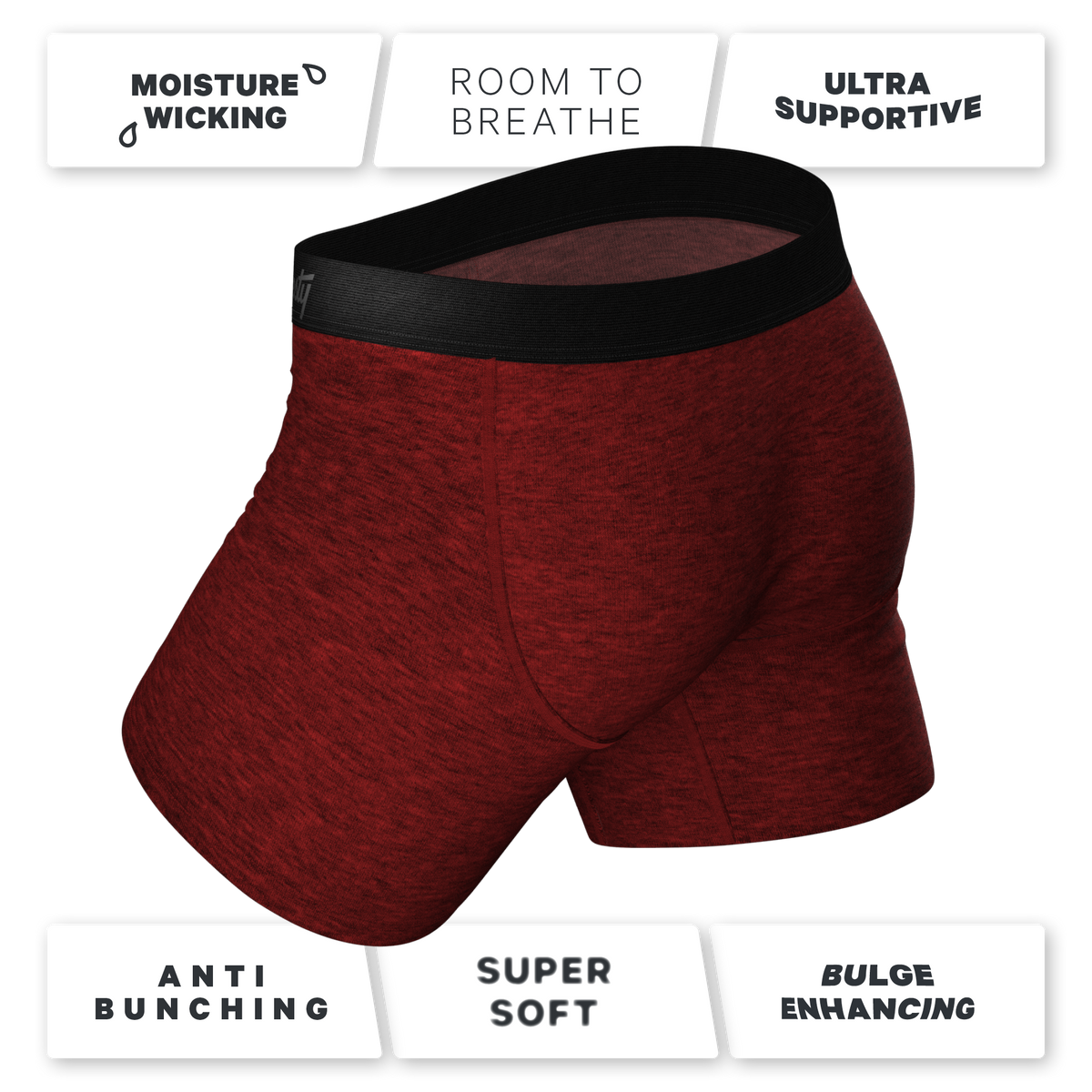 The Romeo | Red Heather Ball Hammock® Pouch Underwear - Shinesty