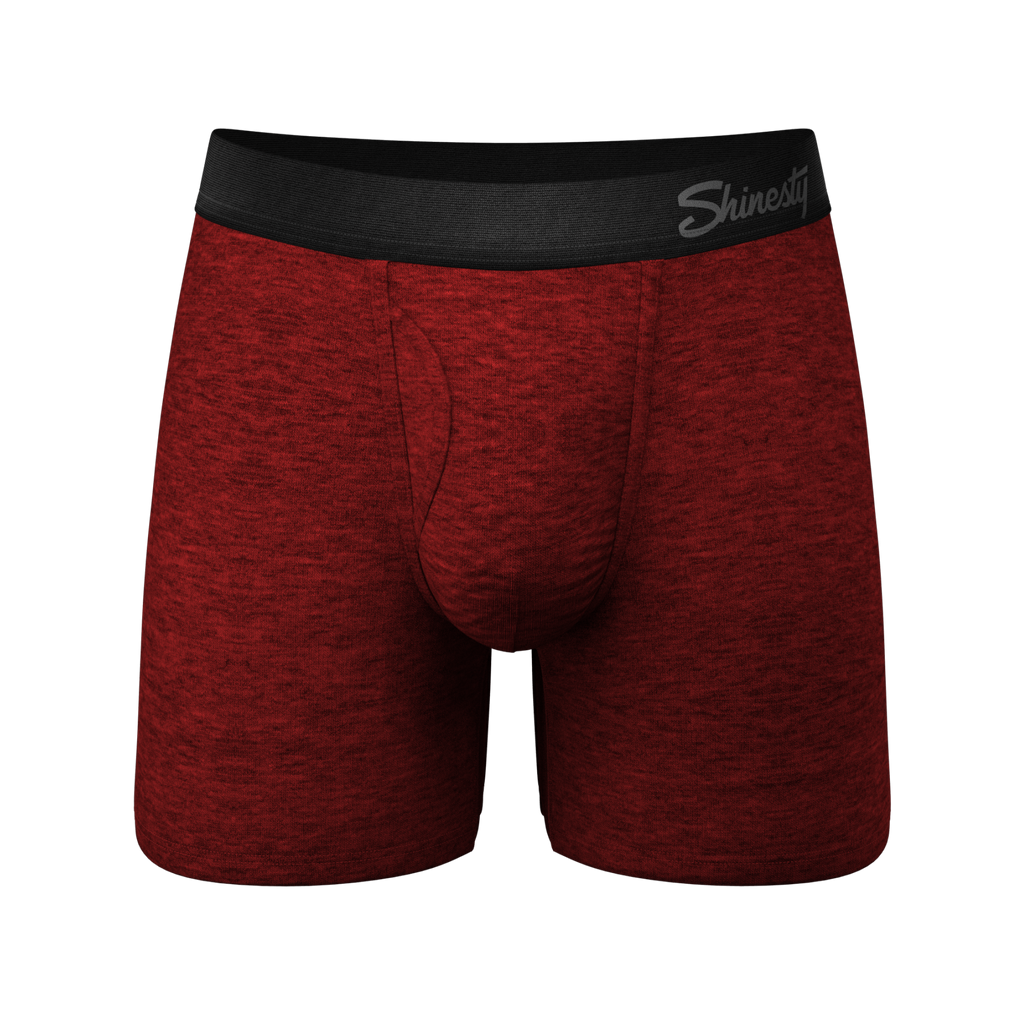 The Romeo | Red Heather Ball Hammock® Pouch Underwear With Fly - Shinesty
