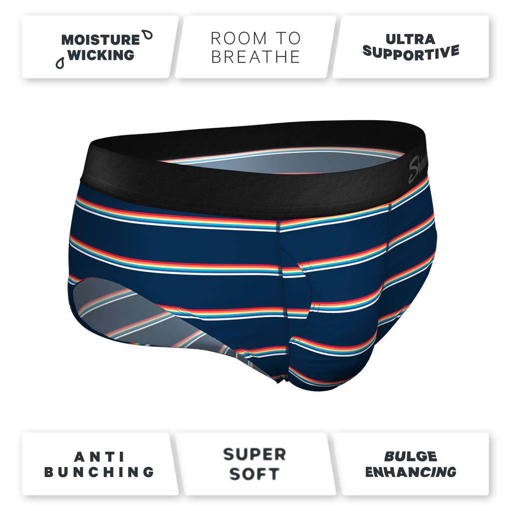 The Routine | Navy Stripe Ball Hammock® Pouch Underwear Briefs - Shinesty
