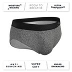 The Seattle Skyline | Black Marble Heather Ball Hammock® Pouch Underwear Briefs - Shinesty