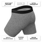 The Seattle Skyline | Black Marble Heather Ball Hammock® Boxer - Long Leg - Shinesty