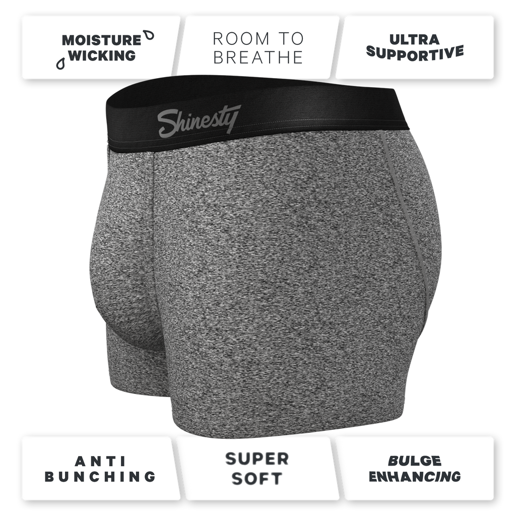 The Seattle Skyline | Black Marble Heather Ball Hammock® Pouch Trunk Underwear - Shinesty