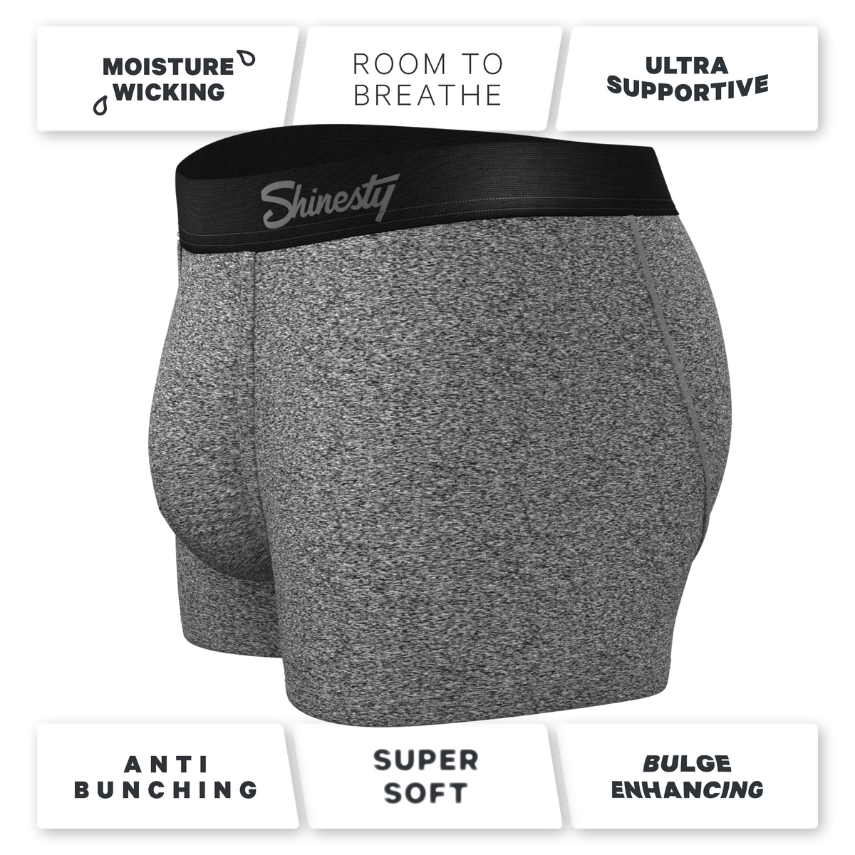 The Seattle Skyline | Black Marble Heather Ball Hammock® Pouch Trunk Underwear - Shinesty