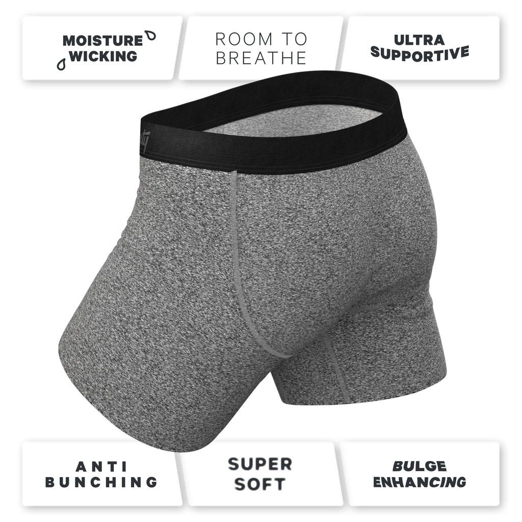 The Seattle Skyline | Black Marble Heather Ball Hammock® Pouch Underwear - Shinesty