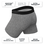 The Seattle Skyline | Black Marble Heather Ball Hammock® Pouch Underwear With Fly - Shinesty