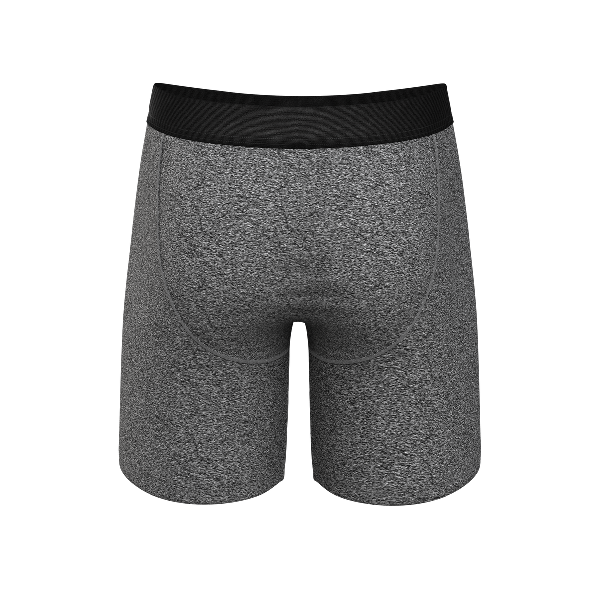 The Seattle Skyline | Black Marble Heather Ball Hammock® Boxer - Long Leg - Shinesty