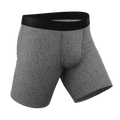 The Seattle Skyline | Black Marble Heather Ball Hammock® Boxer - Long Leg - Shinesty
