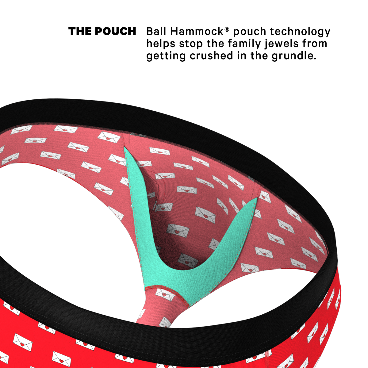 The Secret Admirer | Valentines Letters Ball Hammock® Pouch Underwear Briefs - Shinesty