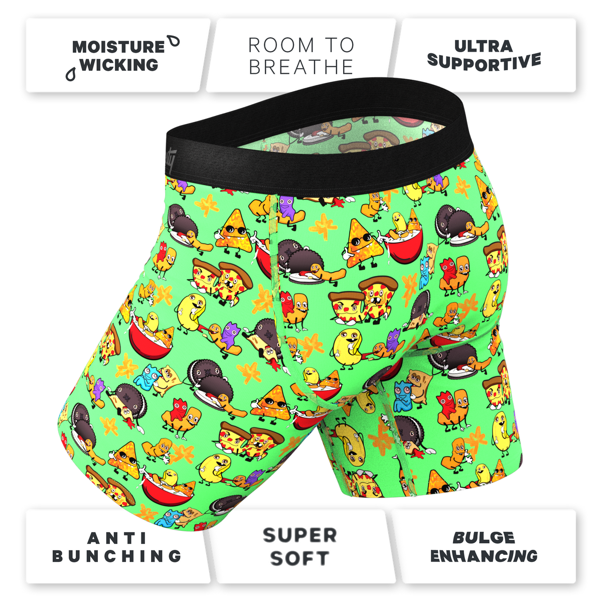 The Snackhanalia | Junk Food Ball Hammock® Boxer - Long Leg - Shinesty