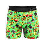 The Snackhanalia | Junk Food Ball Hammock® Pouch Underwear With Fly - Shinesty
