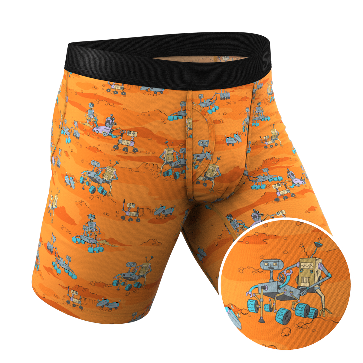 The Bend Rover | Space Robots Ball Hammock® Boxer - Long Leg - Shinesty