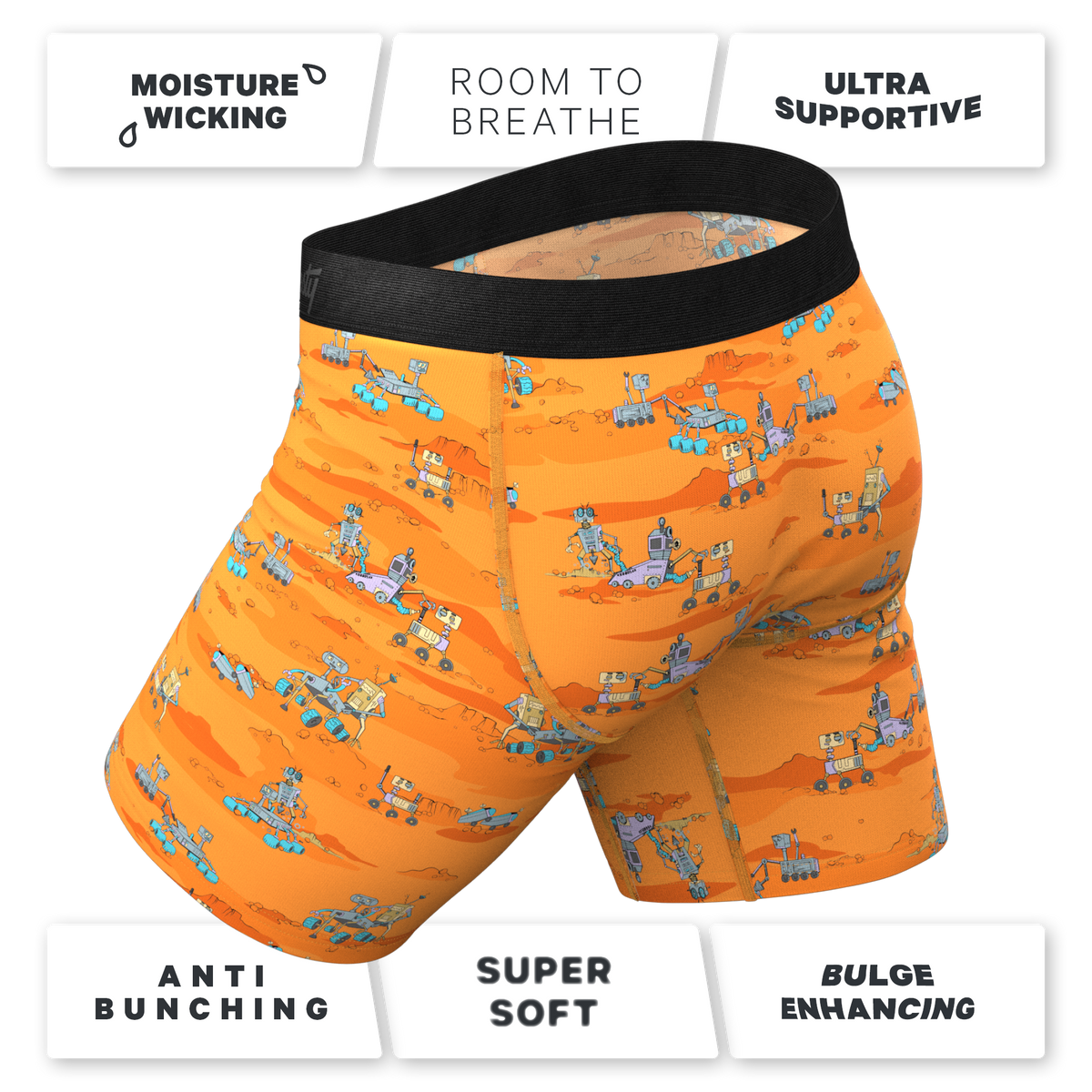 The Bend Rover | Space Robots Ball Hammock® Boxer - Long Leg - Shinesty