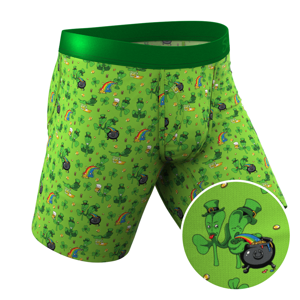 The 3 Leafs To The Wind | St Patricks Day Clovers Ball Hammock® Boxer - Long Leg - Shinesty