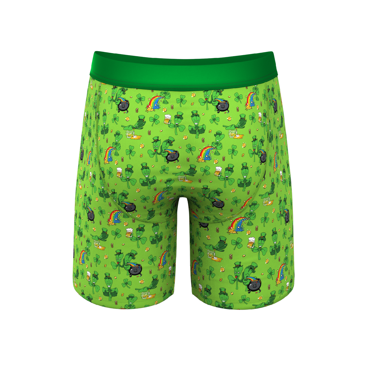 The 3 Leafs To The Wind | St Patricks Day Clovers Ball Hammock® Boxer - Long Leg - Shinesty