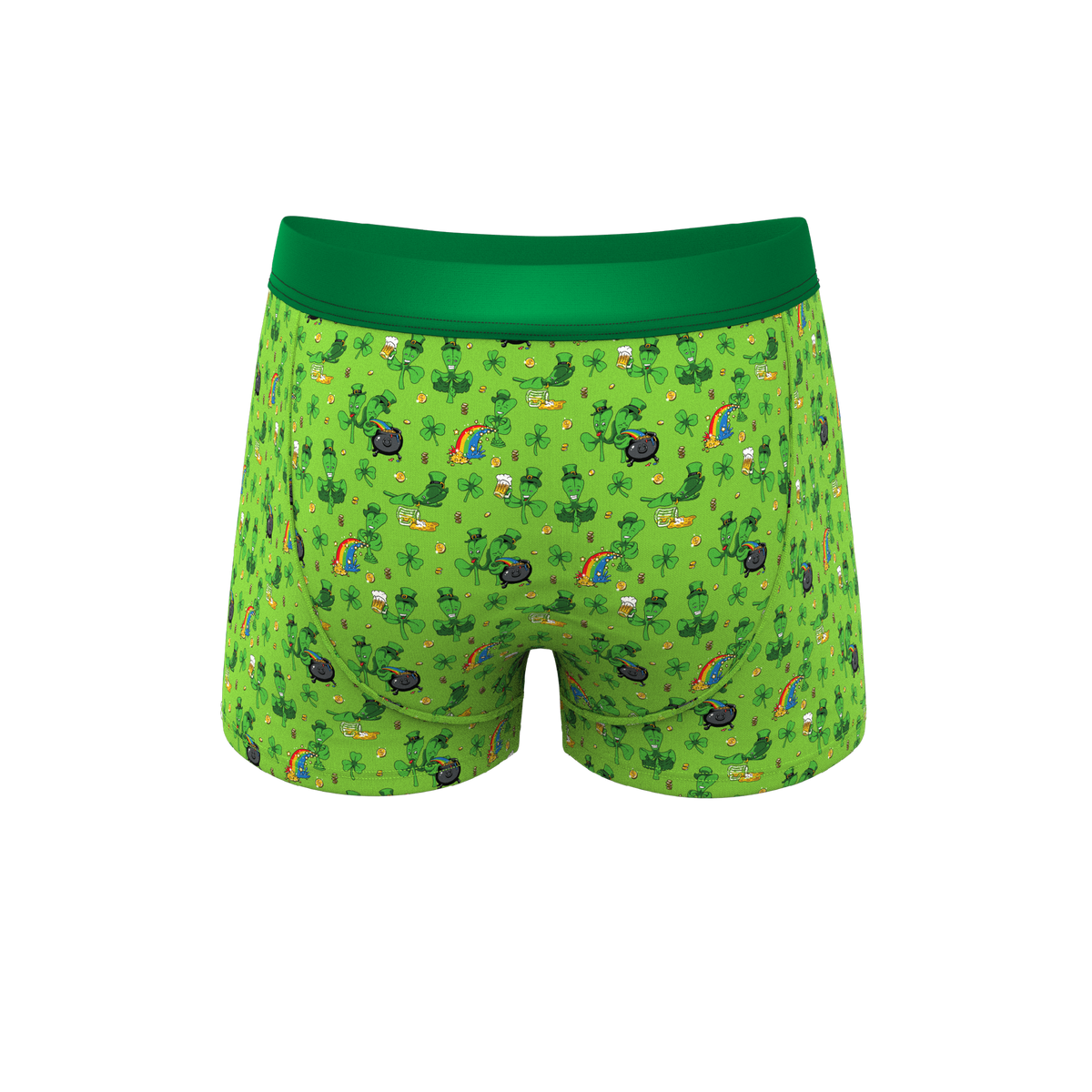The 3 Leafs To The Wind | St Patricks Day Clovers Ball Hammock® Pouch Trunks Underwear - Shinesty