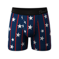 The Stars & Stripes | USA Pinstripe Ball Hammock® Pouch Underwear With Fly - Shinesty