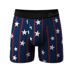 The Stars & Stripes | USA Pinstripe Ball Hammock® Pouch Underwear With Fly - Shinesty