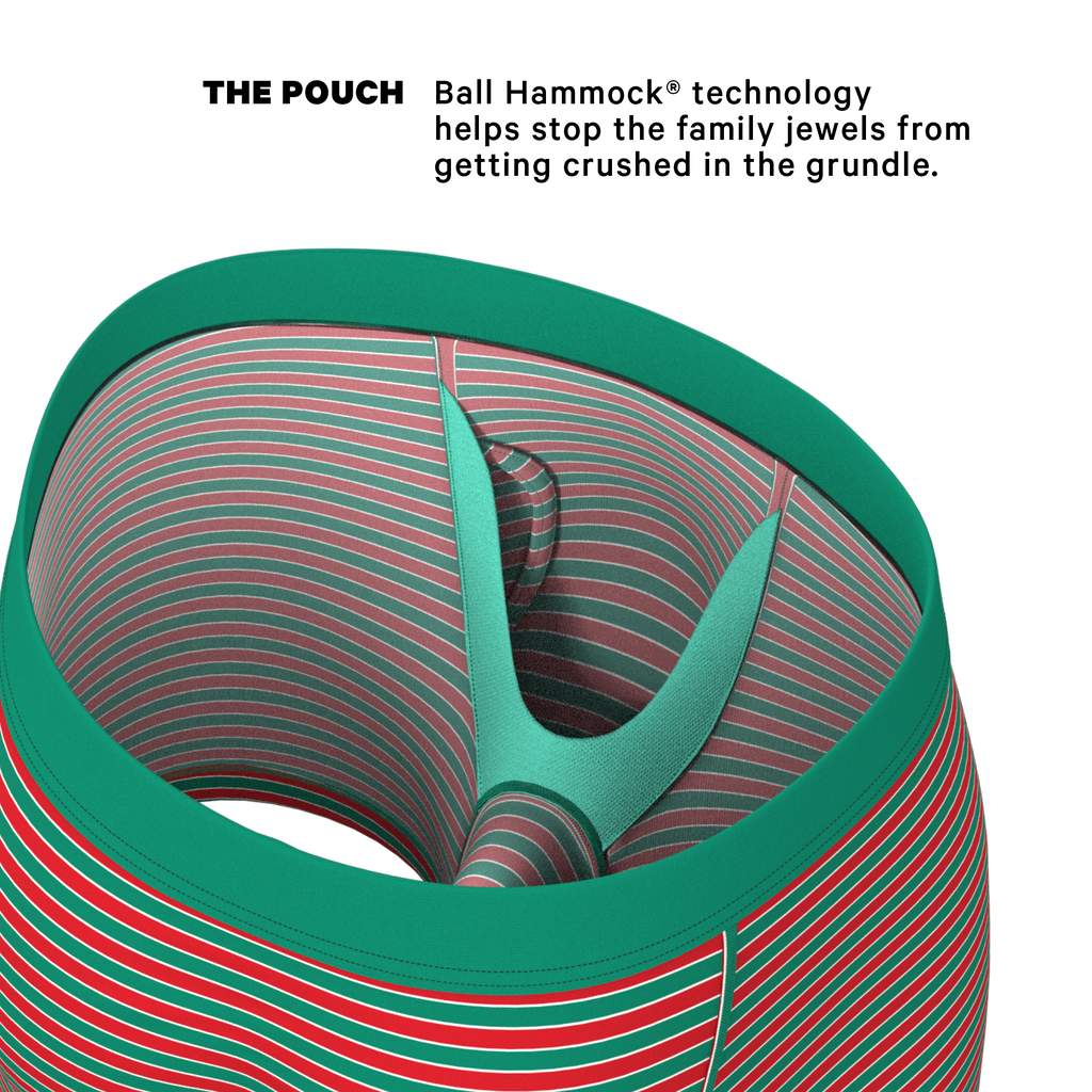 The Stripe Club | Christmas Striped Ball Hammock® Pouch Underwear With Fly - Shinesty