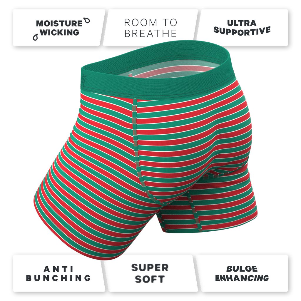 The Stripe Club | Christmas Striped Ball Hammock® Pouch Underwear With Fly - Shinesty