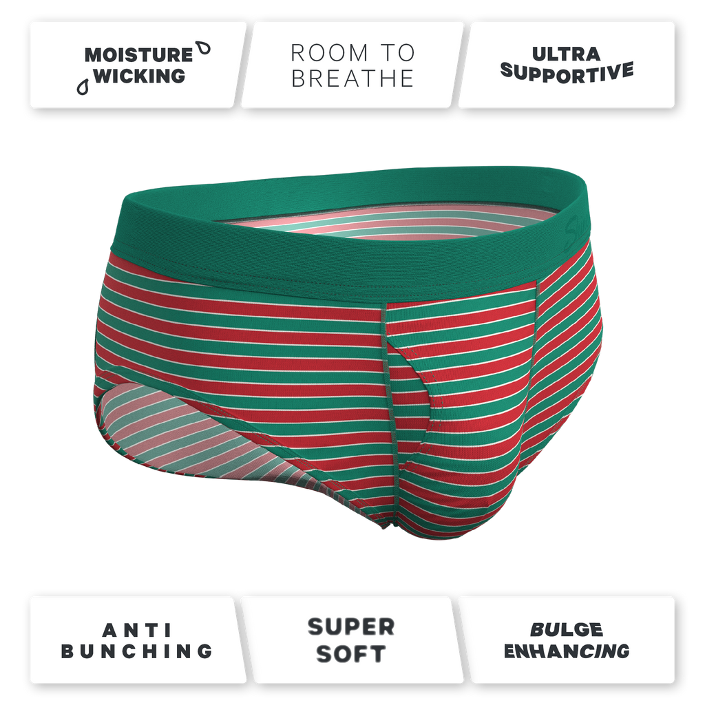 The Stripe Club | Christmas Striped Ball Hammock® Pouch Underwear Briefs - Shinesty