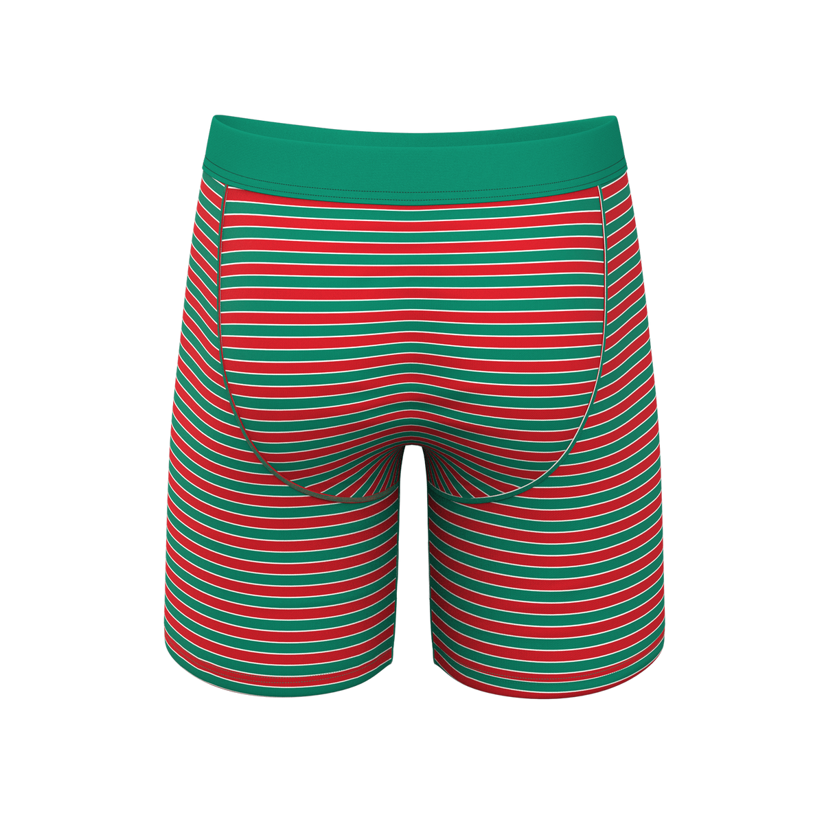 The Stripe Club | Christmas Striped Ball Hammock® Boxer - Long Leg - Shinesty