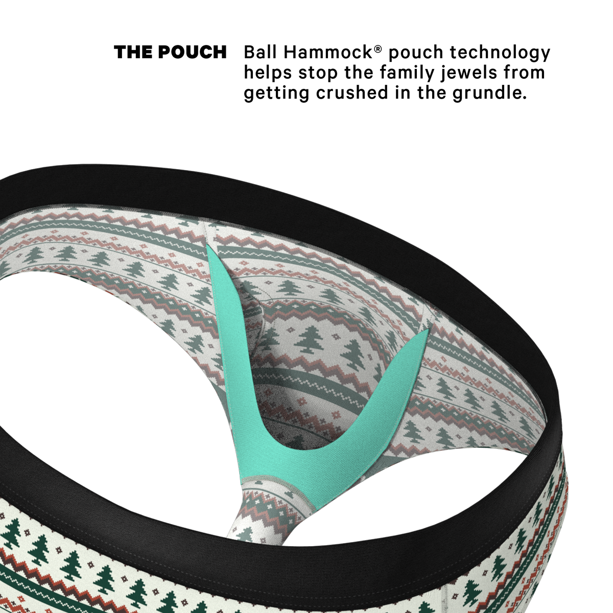 The Stuffed Stocking | Fair Isle Christmas Tree Ball Hammock® Pouch Underwear Briefs - Shinesty