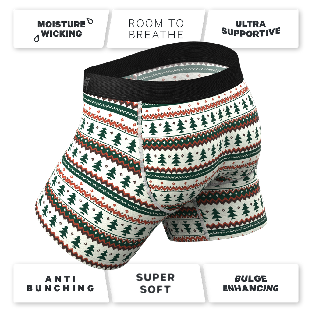 The Stuffed Stocking | Fair Isle Christmas Tree Ball Hammock® Pouch Underwear With Fly - Shinesty