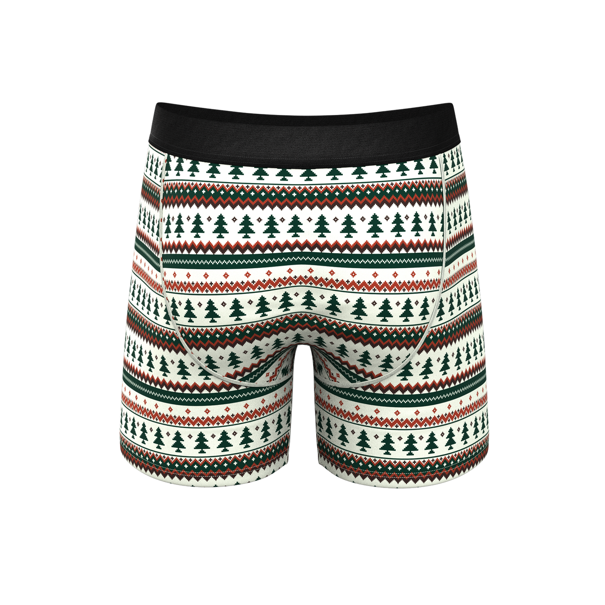 The Stuffed Stocking | Fair Isle Christmas Tree Ball Hammock® Pouch Underwear With Fly - Shinesty