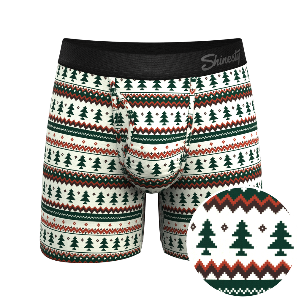 The Stuffed Stocking | Fair Isle Christmas Tree Ball Hammock® Pouch Underwear With Fly - Shinesty