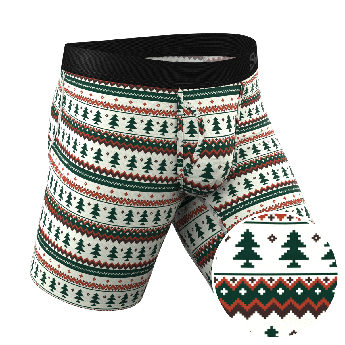 The Stuffed Stocking | Fair Isle Christmas Tree Ball Hammock® Boxer - Long Leg - Shinesty